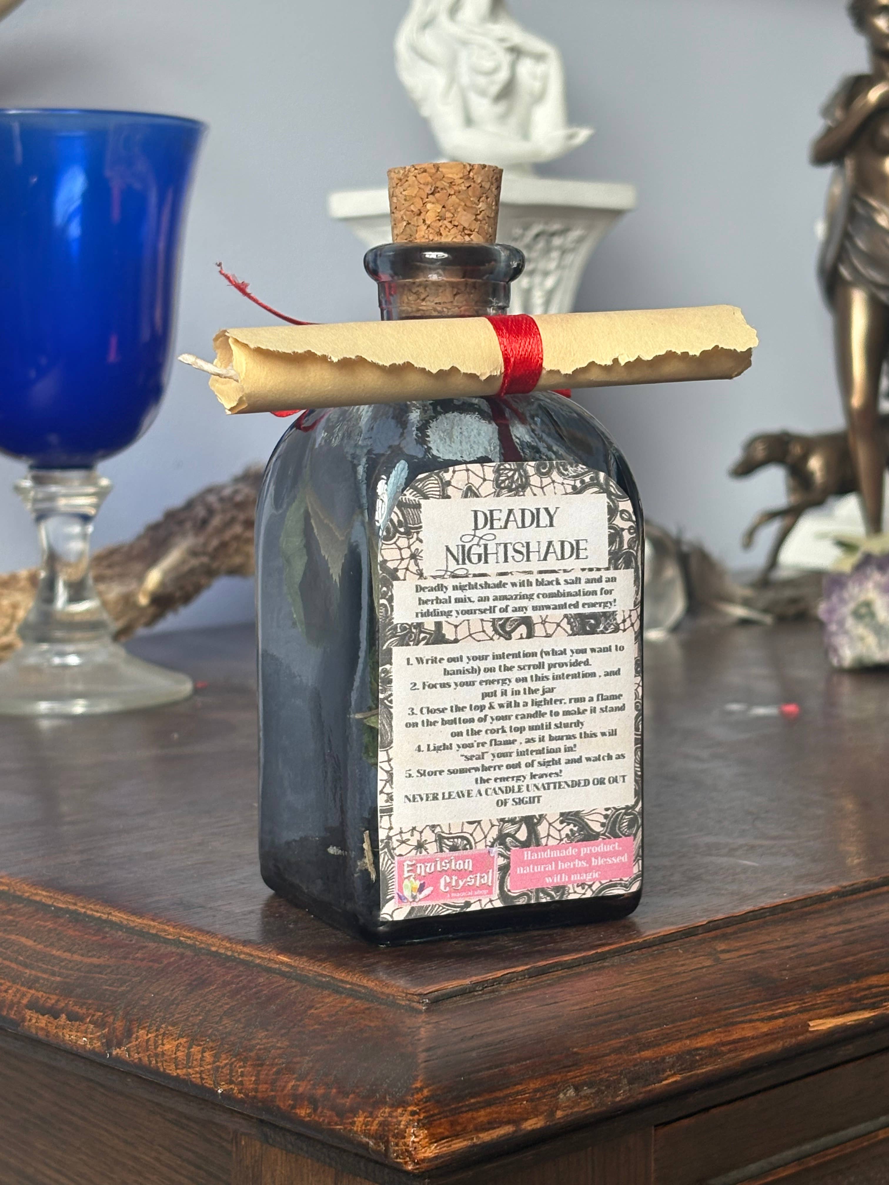 Envision Crystal - Wholesale Spiritual Stone/Crystal - Deadly Nightshade Banishing Spell Jar - Custom Spell Kit2