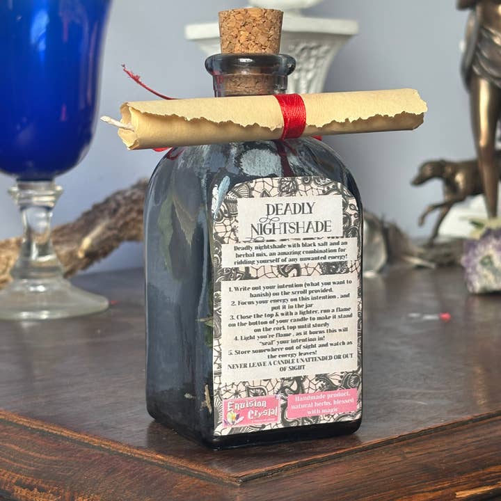Envision Crystal - Wholesale Spiritual Stone/Crystal - Deadly Nightshade Banishing Spell Jar - Custom Spell Kit2