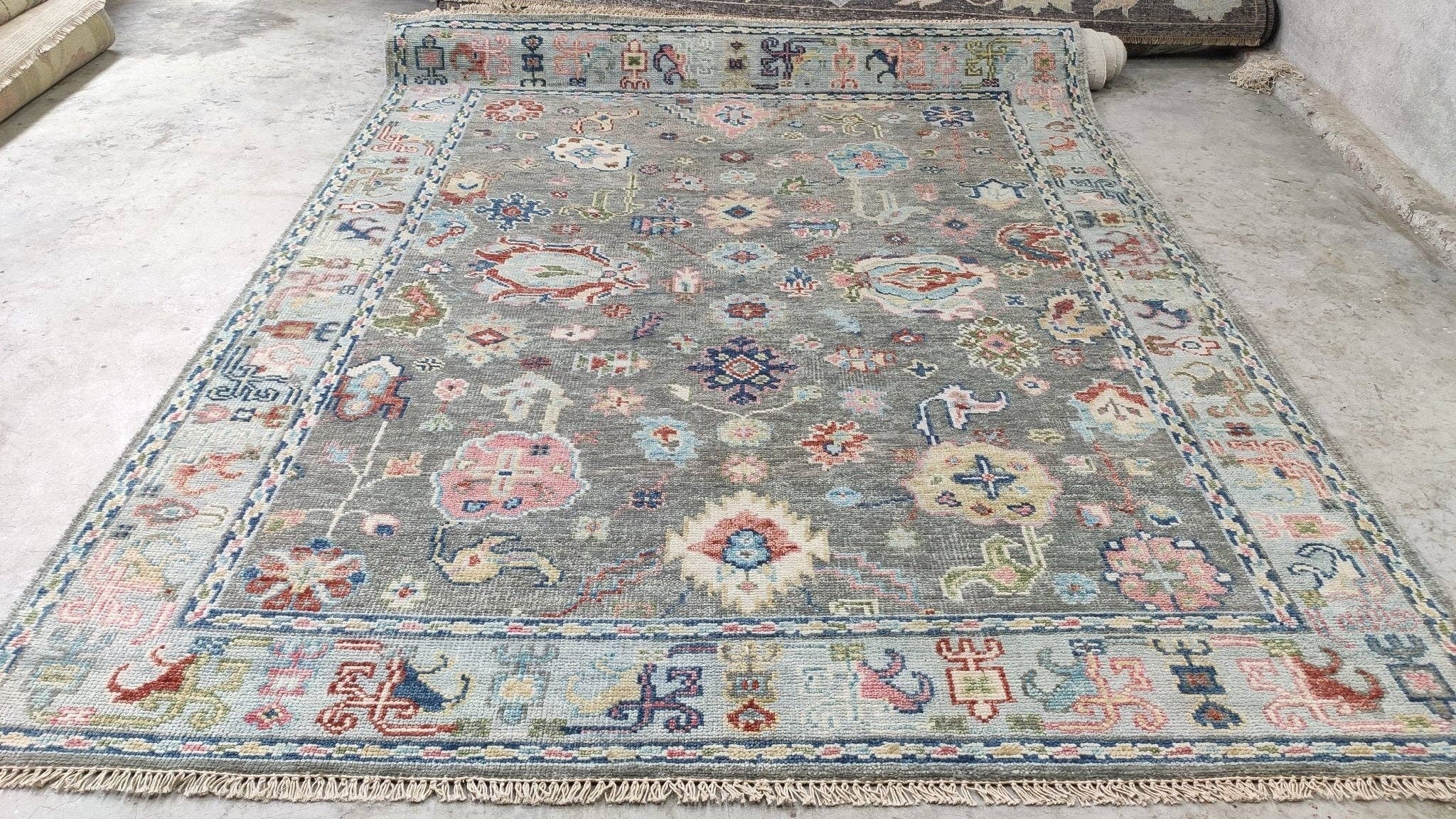 Banana Manor Rug Co. - Wholesale Area Rug - Bianca  8x10 Grey Hand-Knotted Oushak Rug15