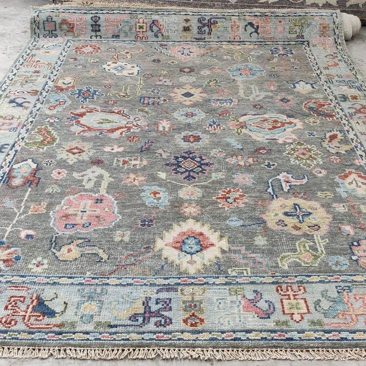 Banana Manor Rug Co. - Vente Tapis - Tapis Oushak noué à la main Bianca 8x10 gris15