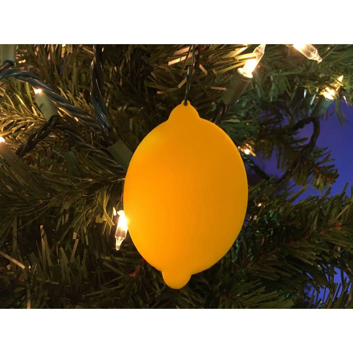 Boomornament in citroenvorm - acryl (geel) voor wholesale door Economy Ornament