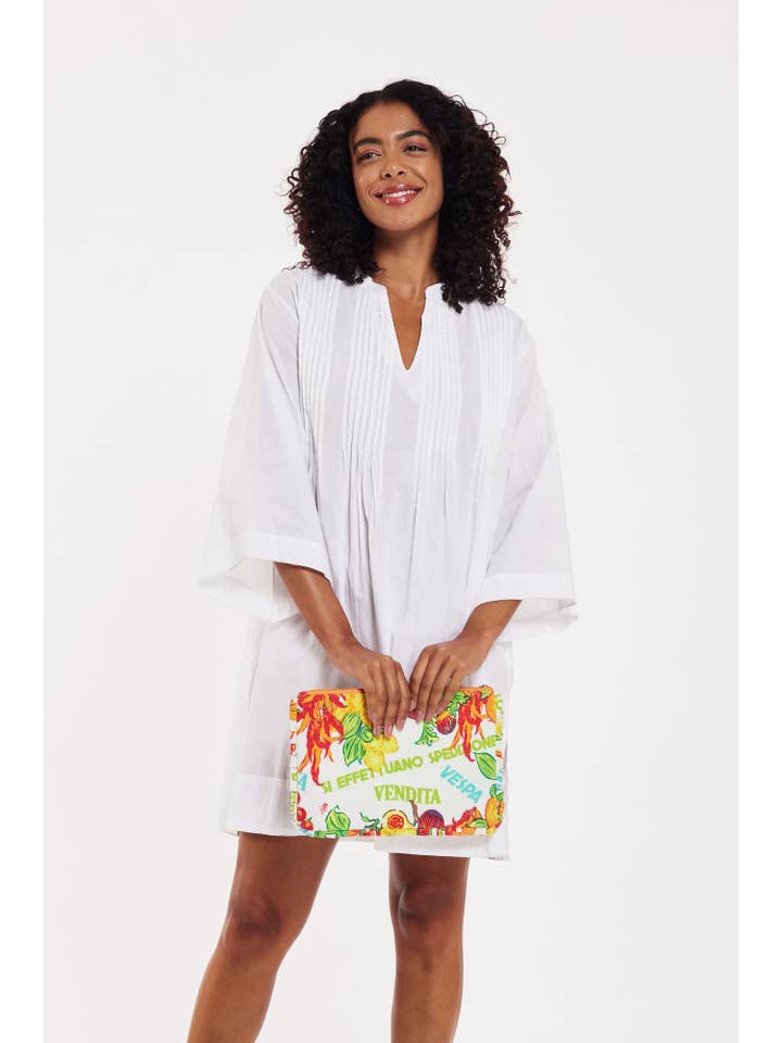 ModaPosa - Wholesale Tunic - Women's - Sasha Tunic White Cotton Cambric Spring Summer