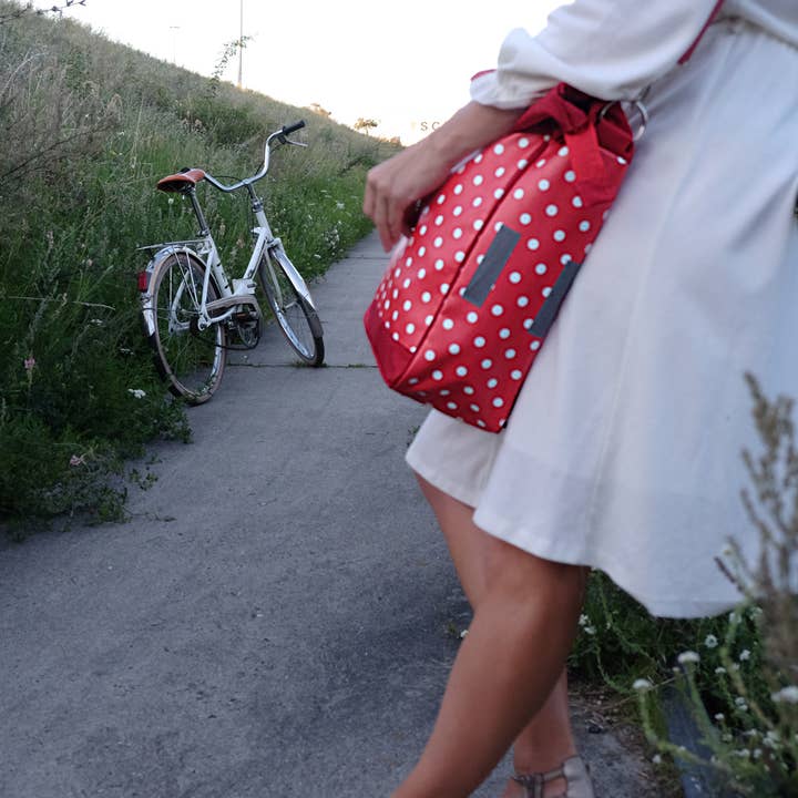 Ikuri - Wholesale Biking Accessories - Bicycle bag for luggage rack single bag - Lunares red