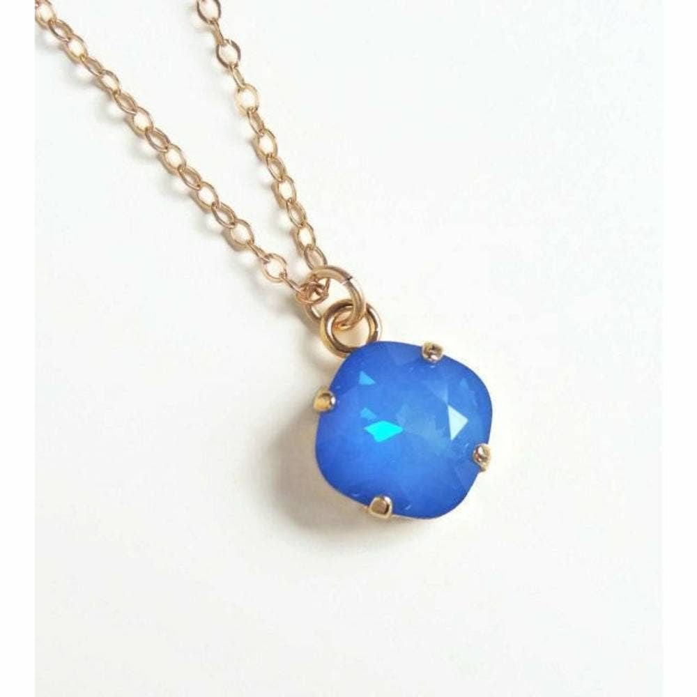 Love Your Bling® - Wholesale Pendant/Charm Necklace - Blue Opal Crystal Pendant2