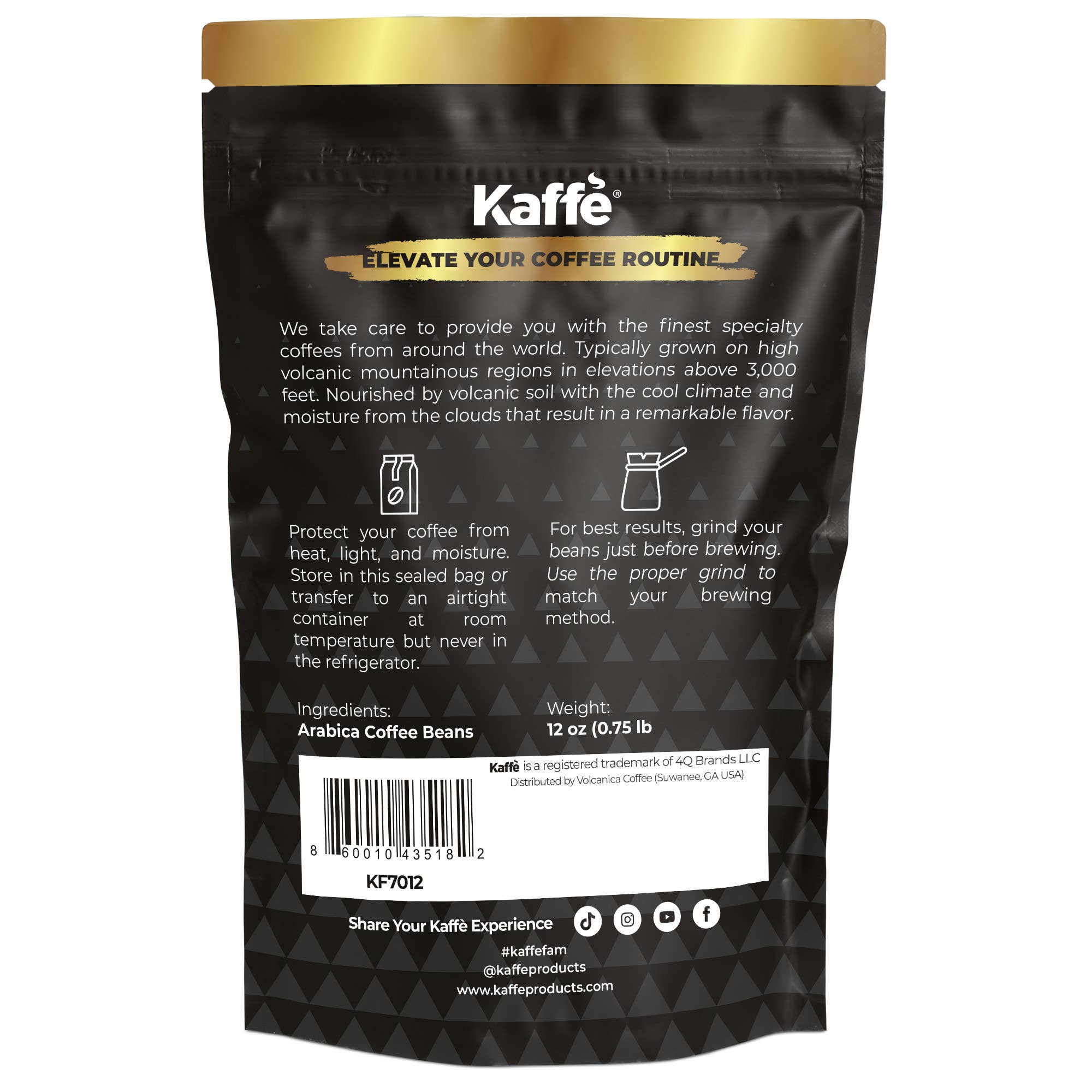 Kaffe - Venta al por mayor Café en grano - Kaffe Café en Grano Tostado Oscuro Colombiano (340 g) - 100 % Arábica1