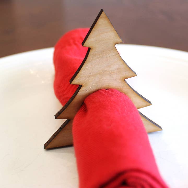 Portatovaglioli in legno a forma di albero di Natale, grandi per la vendita all'ingrosso da parte di Lightning Laser Cuts