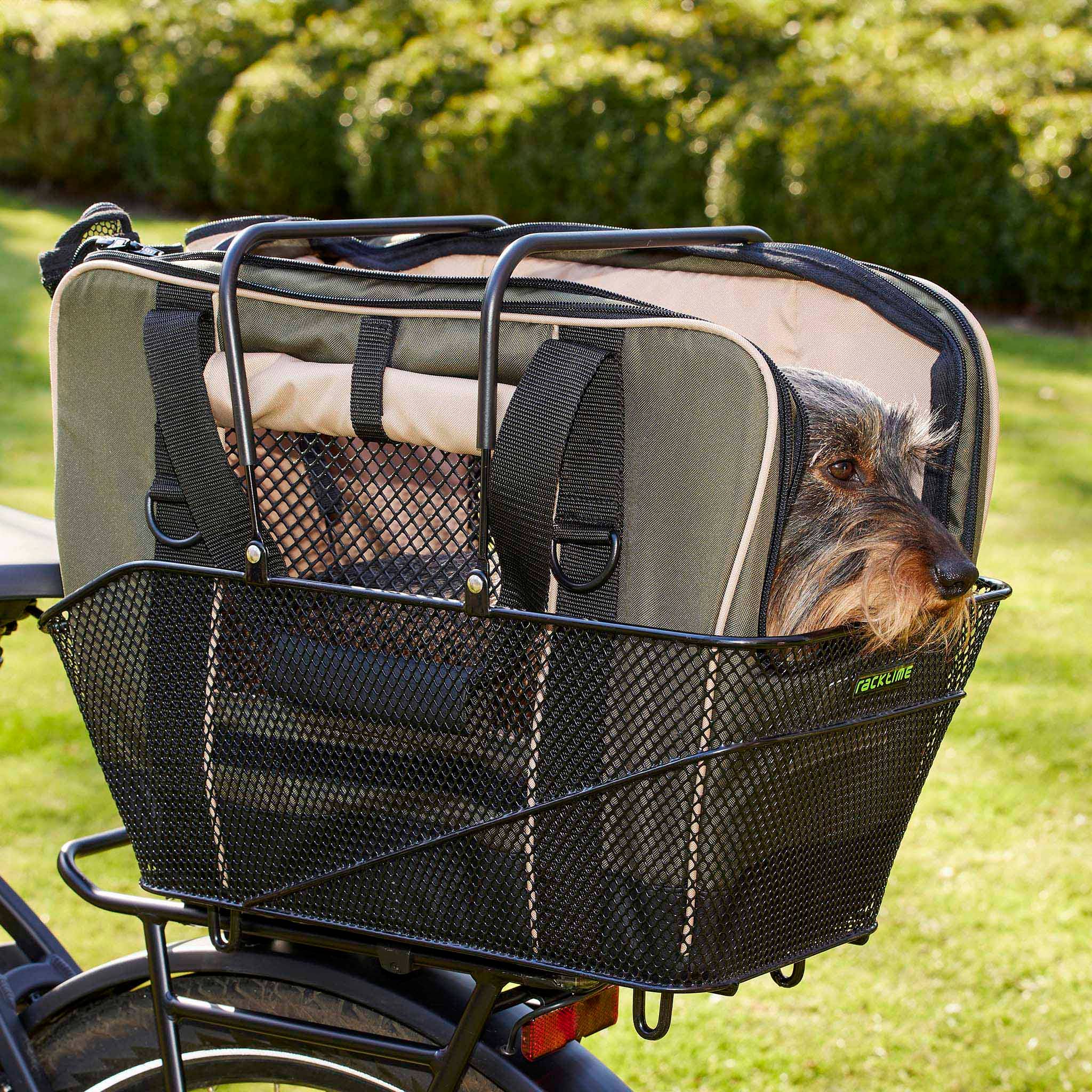 ​​Leopold's Finest for dogs - Wholesale Pet Carrier - Dog - Bicycle bag for dogs olive1