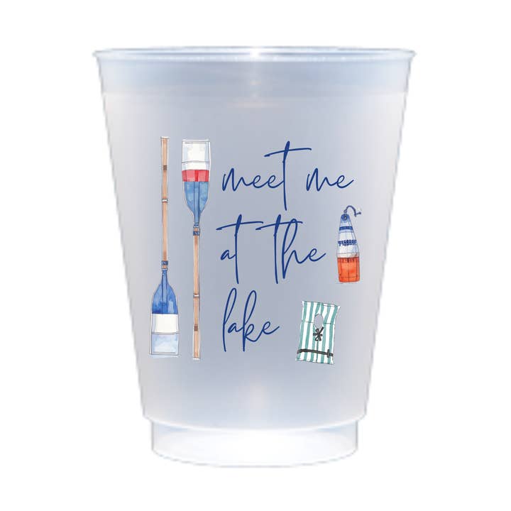 Meet Me at the Lake Shatterproof Frost Flex Cup | 16 oz Set of 8 for wholesale by Busy Bee Gift