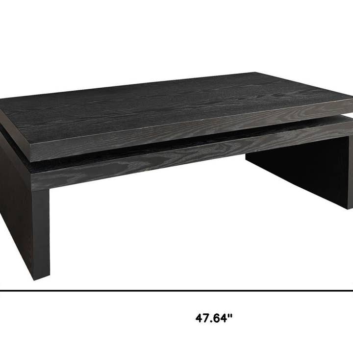 HomeRoots - Wholesale Coffee table - 48" Black Wood Floating Frame Coffee Table2