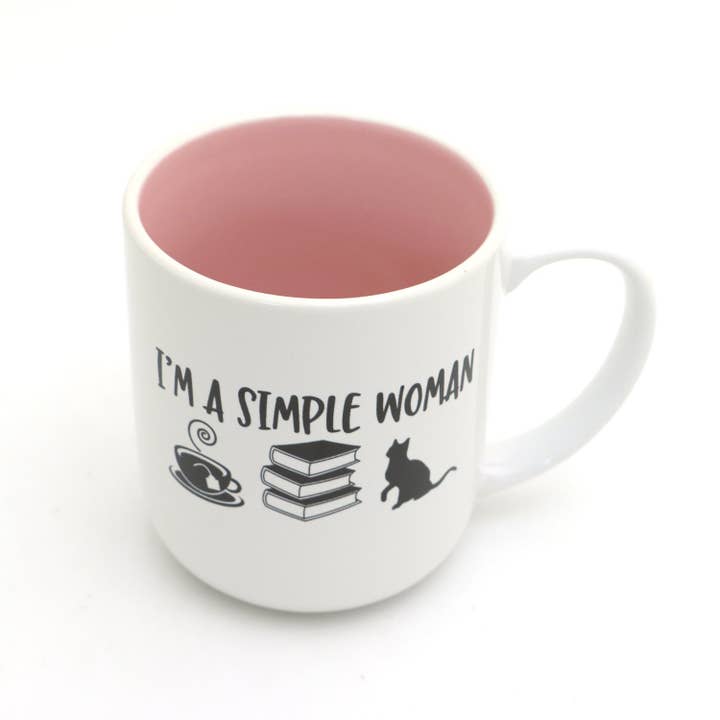 Lenny Mud - Wholesale Coffee Mug - Books, Cats and Tea, I'm a Simple Woman Mug