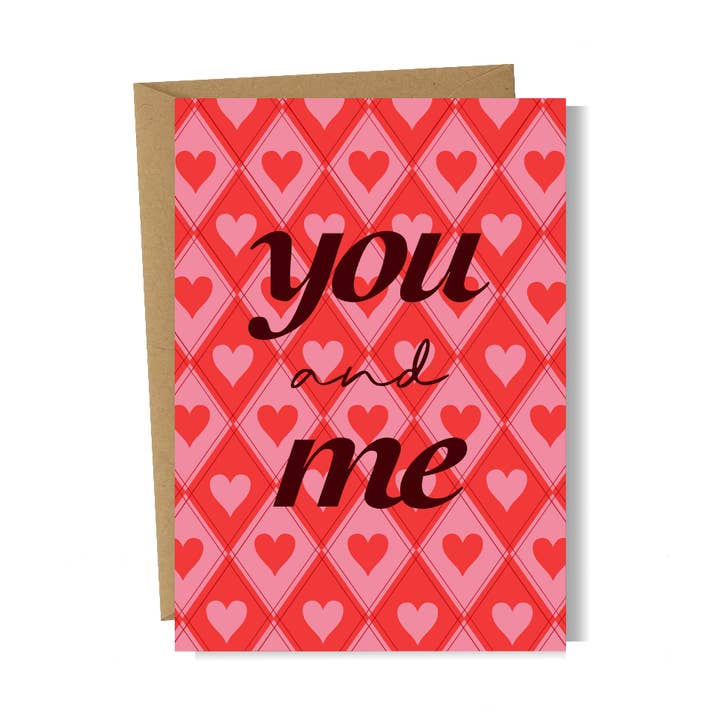 Valentine's Card - You and Me for wholesale by Emily Palmer Illustration