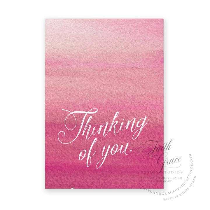 Thinking of You - Biglietto di auguri con acquer per la vendita all'ingrosso da parte di Faith and Grace Design Studios