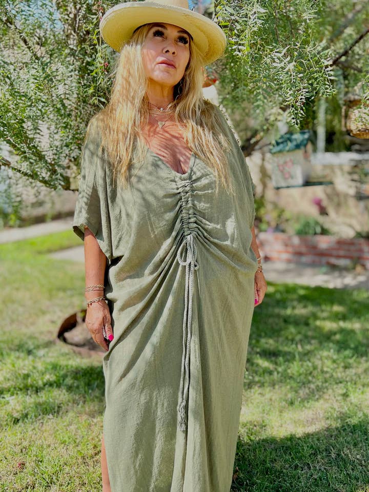 Organic Cotton front tie dress for wholesale by Kaantique