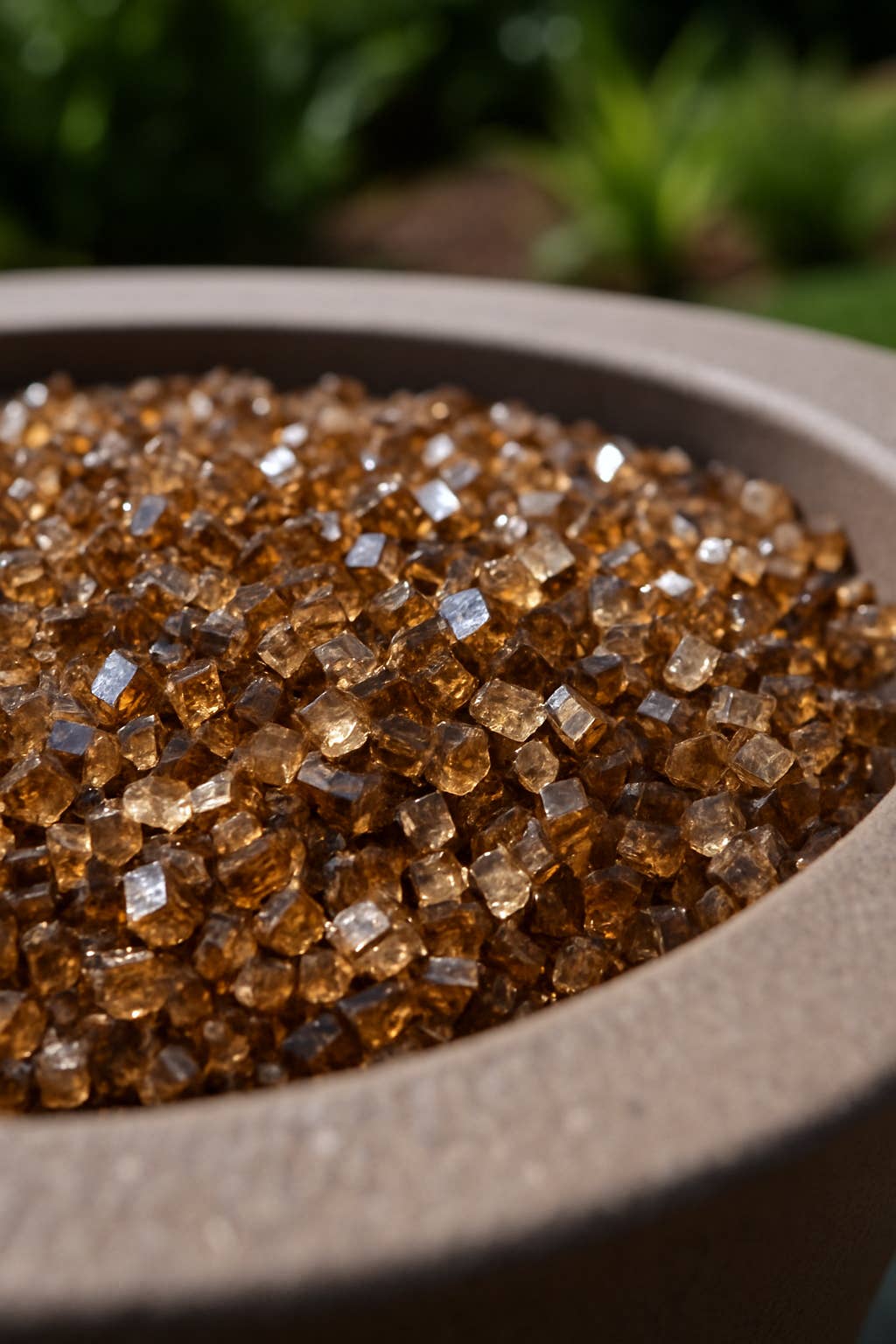 HomeRoots - Wholesale Fire Pit - Copper Round Reflective Fire Pit Glass1