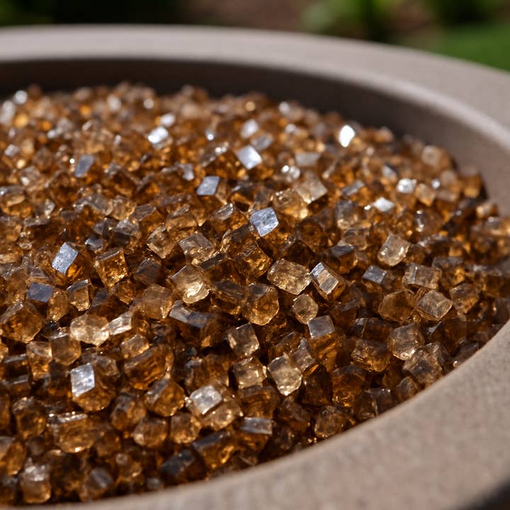 HomeRoots - Wholesale Fire Pit - Copper Round Reflective Fire Pit Glass1