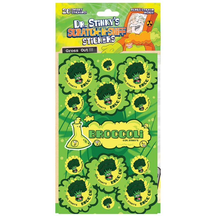 Broccoli Scratch-N-Sniff Sticker for wholesale by JFL Enterprises
