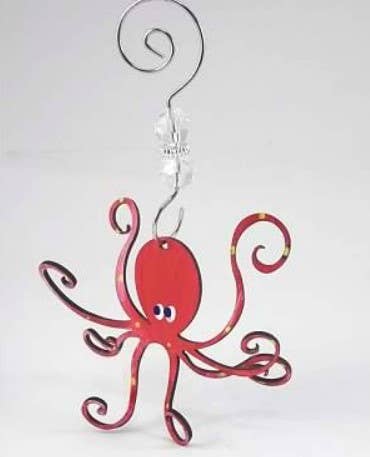 Octopus Adventure by Rebecca Duffy Bush - Wholesale Ornament - Octopus Ornament  - Hand Painted Steel0