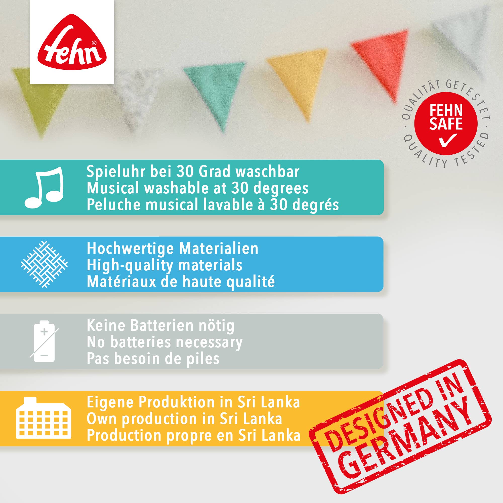 Fehn - Venta al por mayor Caja de música - Niños y bebés - Caja de música Teddy in the Moon, peluche y somnífero5