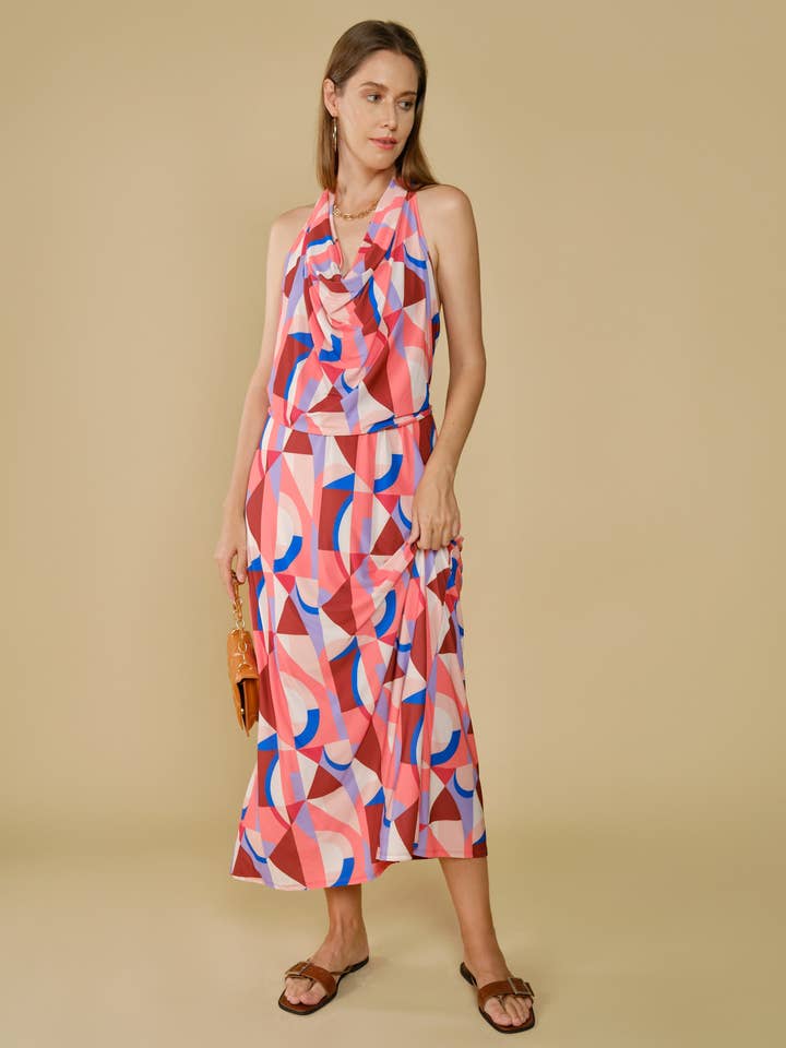 Vassy printed backless long dress - Batta for wholesale by Osanna Creazione