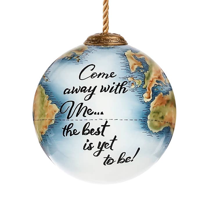 Inner Beauty Gifts - Wholesale Ornament - Globe Earth World Map Hand Painted Glass Hanging Ornament