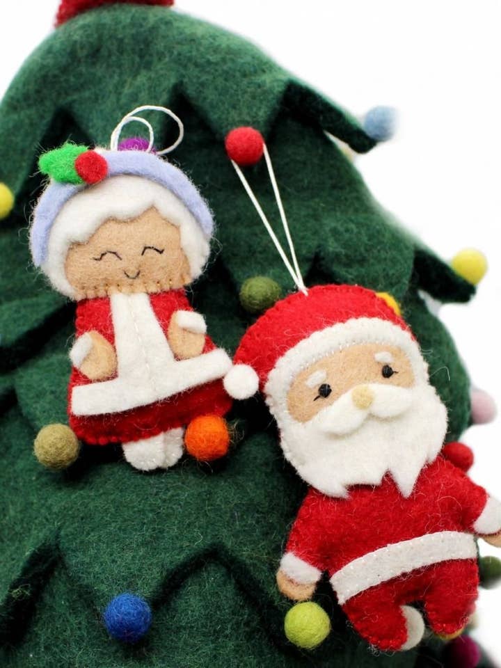 Festlig filt julemandsophængsornament for engroshandel hos Woollyfelt