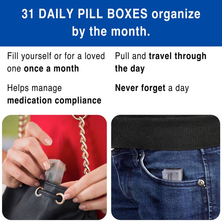 Medcenter Systems - Wholesale Pill Organizer - MedCenter 31 Day XL Pill Organizer with 4 Compartment