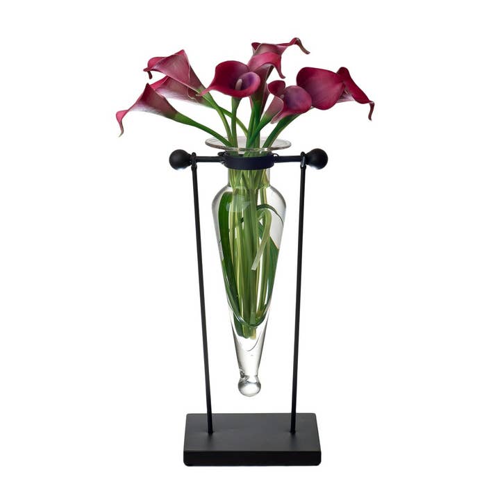 Danya B - Wholesale Vase - Amphora Vase on Swiveling Iron Stand w/Finials & Hinge4
