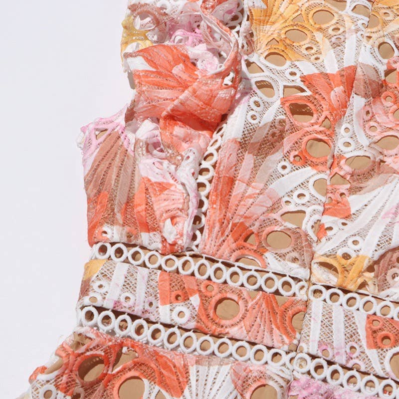 Productseeker – Vestido - Mulher por atacado – Vestido midi elegante sem mangas em renda bordada com flores13