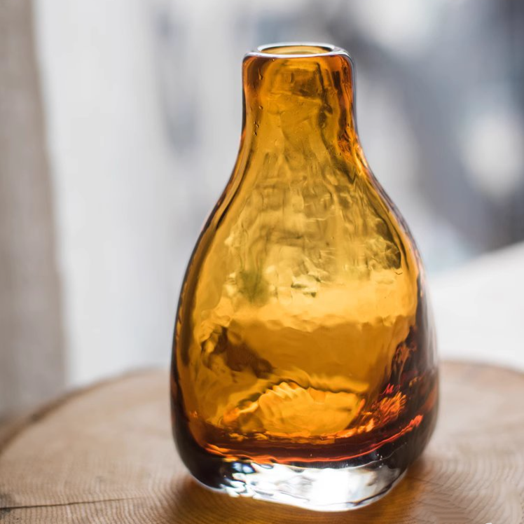 Rustic Reach - Wholesale Vase - Amber Handblown Glass Bottle7