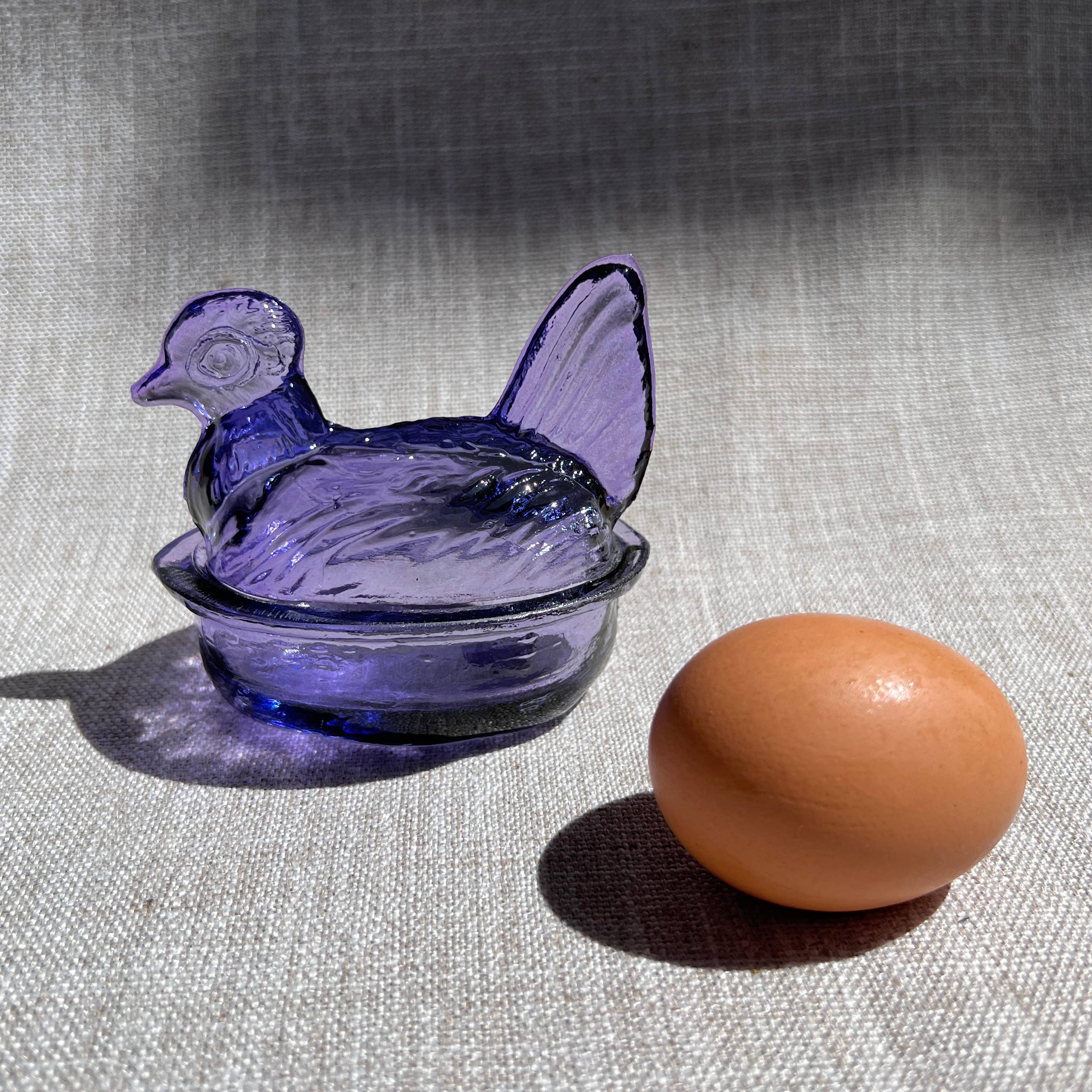 Kitchen One - Wholesale Decorative Plate/Dish/Bowl - Nesting Hen Bowl - LAVENDER | Hand Blown Glass1