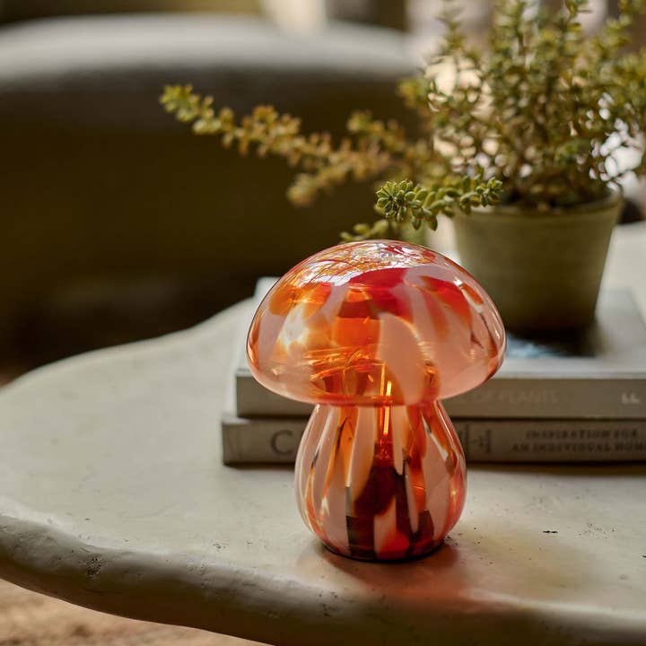 Abigail Ahern - Wholesale Accent/Desk Lamp - MUSHROOM CORDLESS LED LAMP - CORAL - pre order July 20252