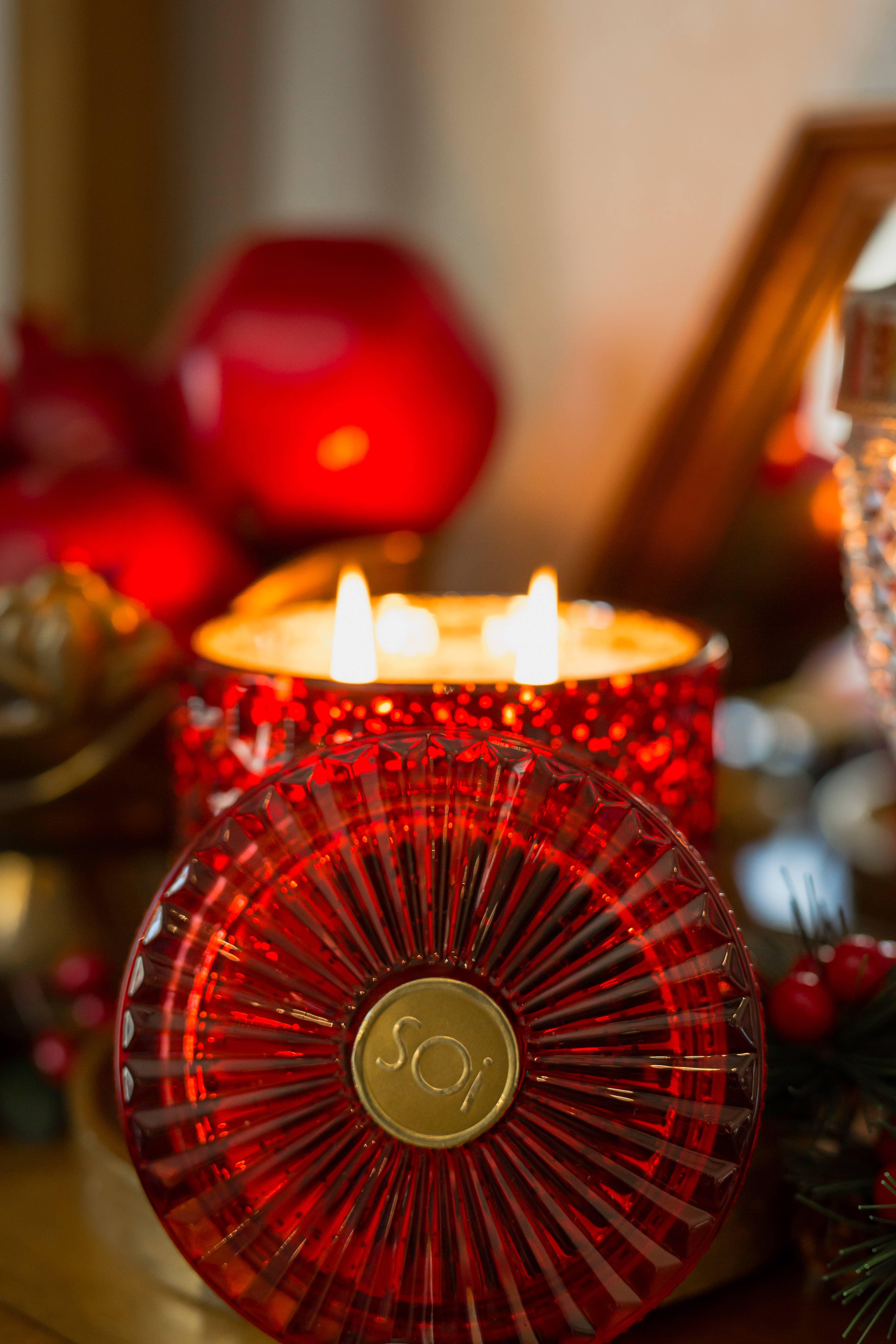 The SOi Company - Vente Bougie en bocal - Bougie scintillante Holiday Spice 425 g à deux mèches2