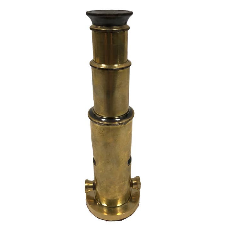 Madison Bay Co. - Historical Home Decor Reproductions - Wholesale Decorative Tabletop Object - 6-3/4" Portable Polished Brass Field Microscope