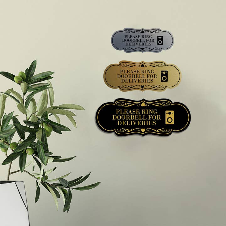 All Quality - Wholesale Sign - Signs ByLITA Designer Please Ring Doorbell for Deliveries Wall or Door Sign2