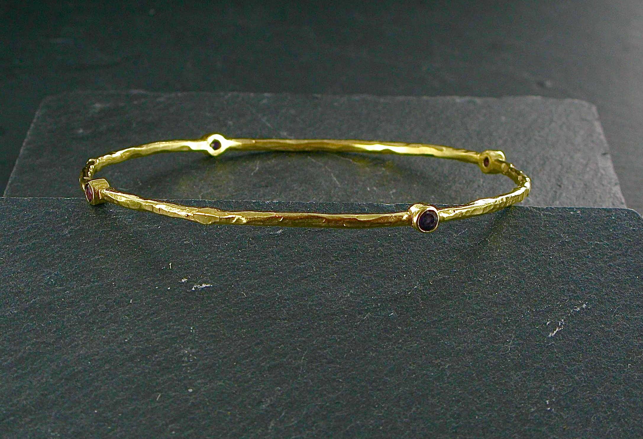 Siren Silver Ltd - Wholesale Bangle Bracelet - Fine Gold Plated Brass Stone Bangle9