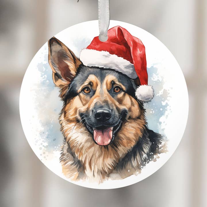 Décoration de Noël aquarelle pour chien, cadeau pour amoureux des animaux pour la vente par The Game Day Family
