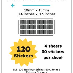 Conductive Resistor Stickers - Regular Pack (120 Stickers) for wholesale by Chibitronics
