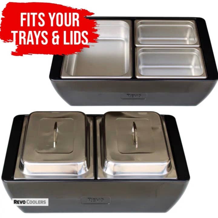 REVO Coolers - Wholesale Cooler/Cooler Bag - REVO Dubler HEAT | Flameless Chafer and Cooler | Metallic Gray