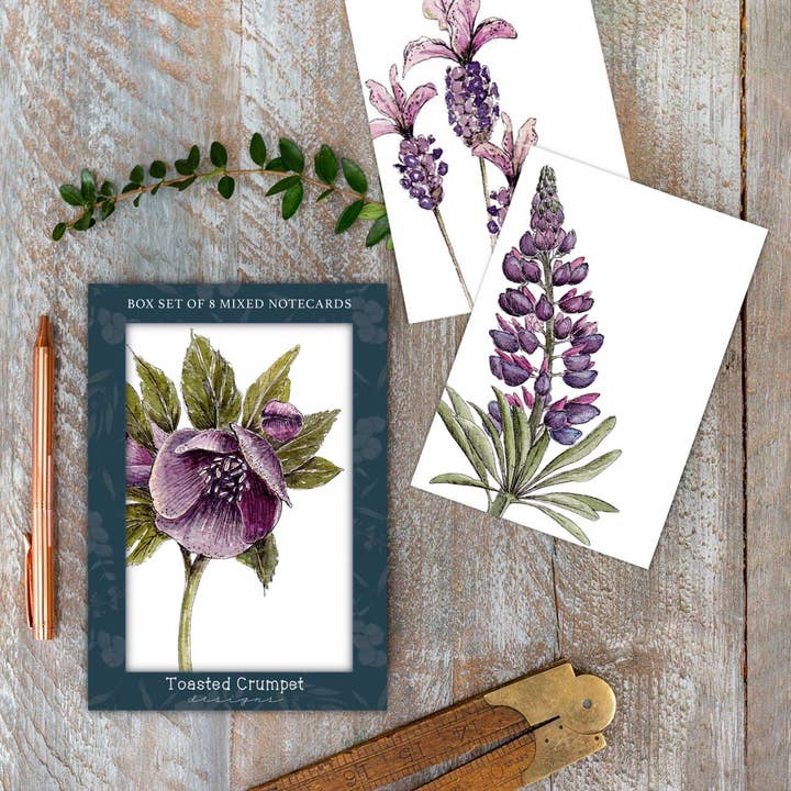 The Mulberry Collection Boxed Notecards for wholesale by Toasted Crumpet