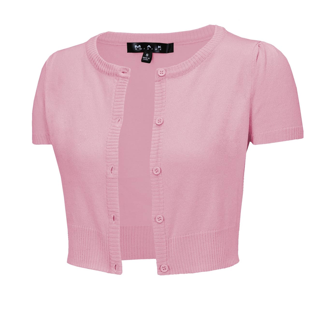 Mak - Vente Cardigan – femme - Cardigan court à col rond à manches courtes CB053618