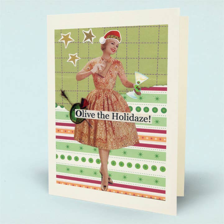 Biglietto Olive the Holidaze per la vendita all'ingrosso da parte di Mina Lee Studio