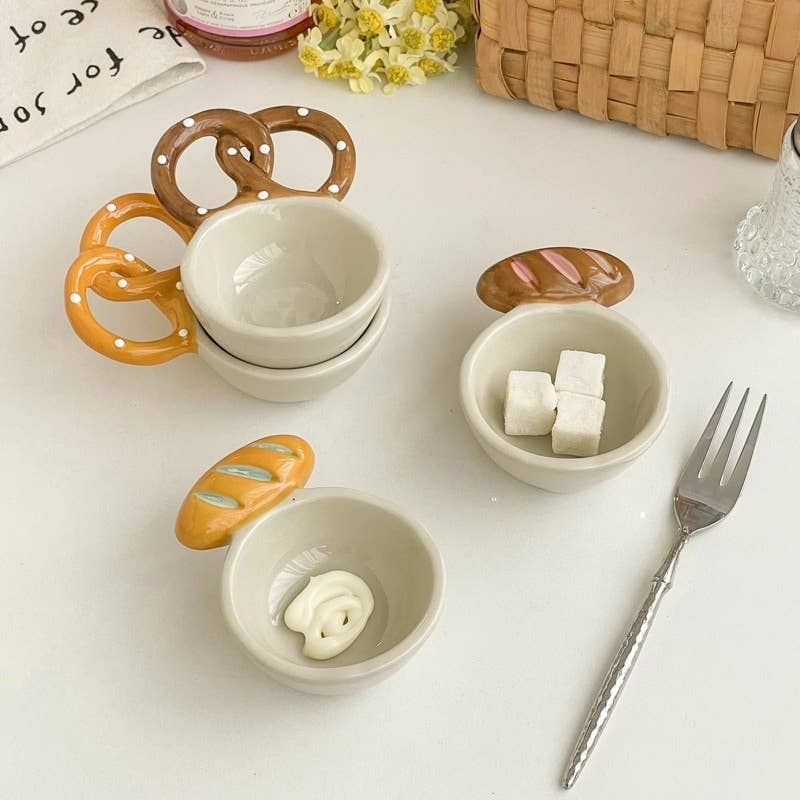 Otterware – Großhandel Gewürz-/Dipschale – Handgefertigte Mini-Keramikschalen - Brezel- & Laibgriffe6
