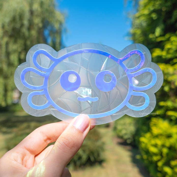 Axolotl Suncatcher Window Sticker (Rainbow Maker) for wholesale by NatGreenArt