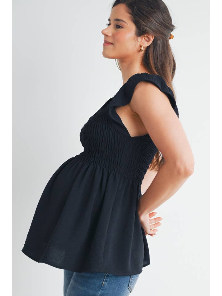 Hello Miz – wholesale Topp - Mamma – Fladderärm Smockad Mammablus