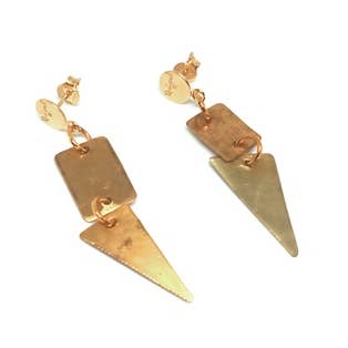 Geometriske messing almindelige øreringe for engroshandel hos Thomas Ayers Jewellery