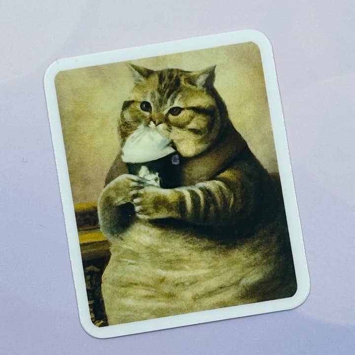 Sticker - Frappe Kitty for wholesale by The Wolfshop