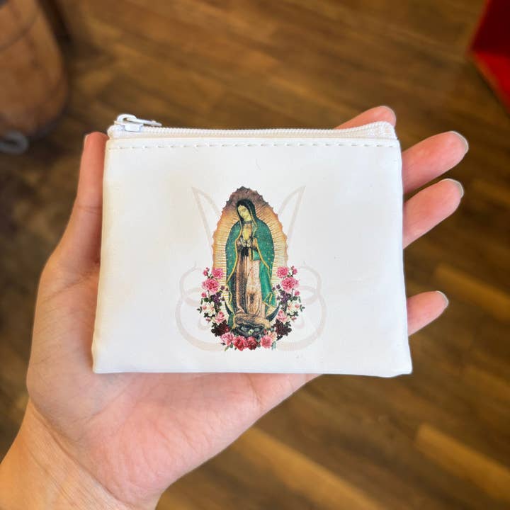 Love and Honor Jesus LLC - Vente Pochette – femme - Pochette de chapelet zippée Notre-Dame de Guadalupe1