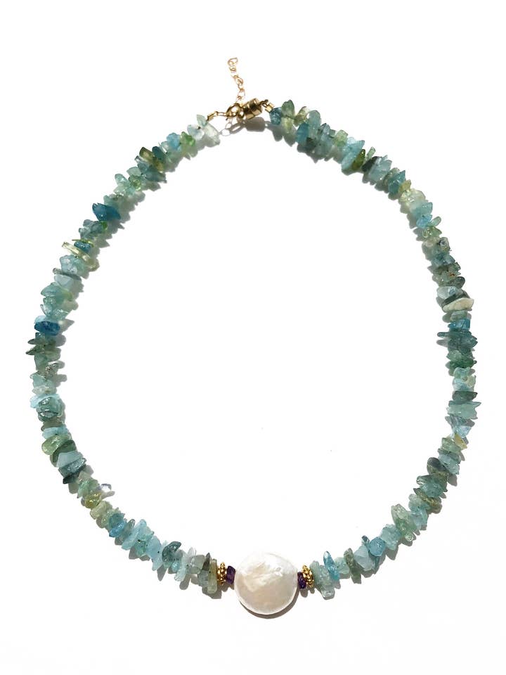 Collana acquamarina Pearl For Soul per la vendita all'ingrosso da parte di Holi Editions