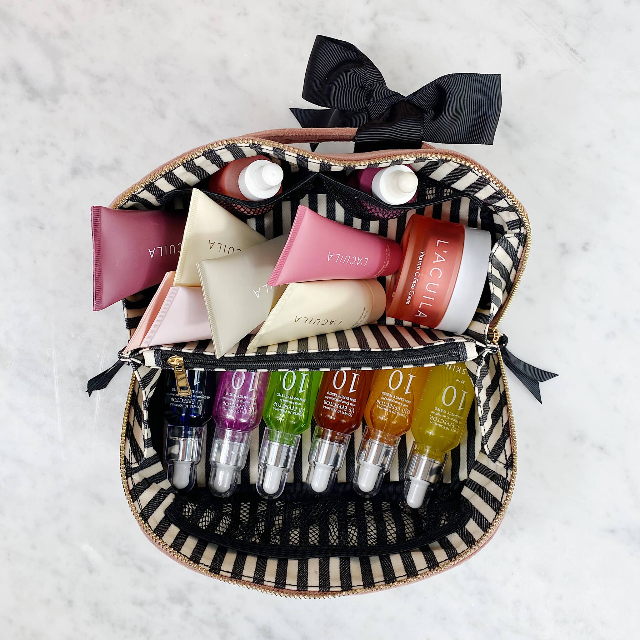 Bag-All – Engroshandel Kosmetiktaske – Accordion Box Makeup & Toiletry i pink velour2