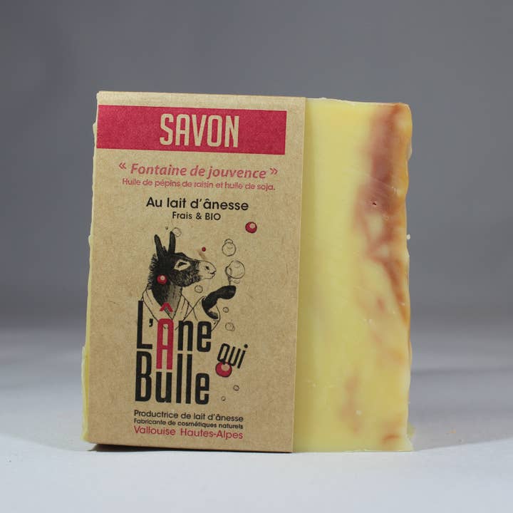 Fontaine De Jouvence rose organic donkey milk solid soap for wholesale by L'Âne Qui Bulle